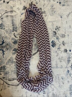 Purple and White Infinity Scarf